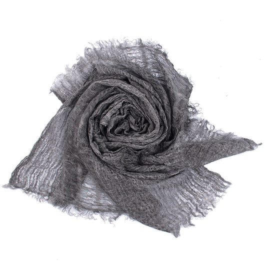 Bufanda de Lino Liso Estilo Retro con Borlas para Mujer - Image 24