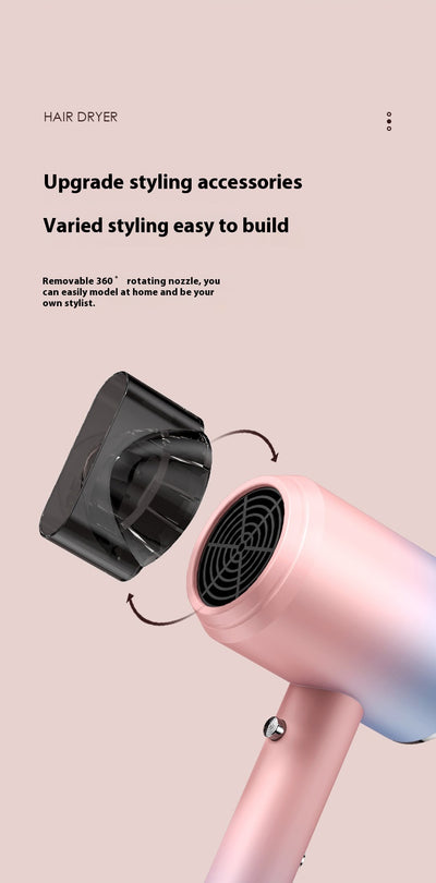 Green electric hair dryer with gold accents, 1200W, negative ion technology, and intelligent temperature control. - Image 28