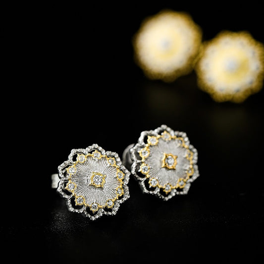Aretes de Girasol Corte Antiguo