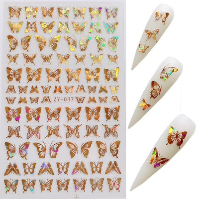 Stickers de Uñas Mariposa con Efecto Bronce Láser - Image 14