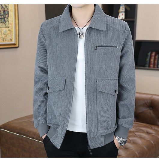 Abrigo de Pana Estilo Coreano Japonés con Solapa - Uniforme Moderno - Image 12