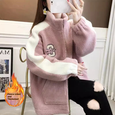 Abrigo Cardigan de Terciopelo Acolchado al Estilo Coreano para Mujer - Image 4