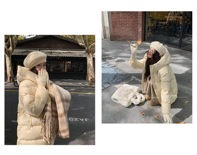 Abrigo Acolchado de Pato Blanco Largo Invierno Diseño Coreano Mujer - Image 21