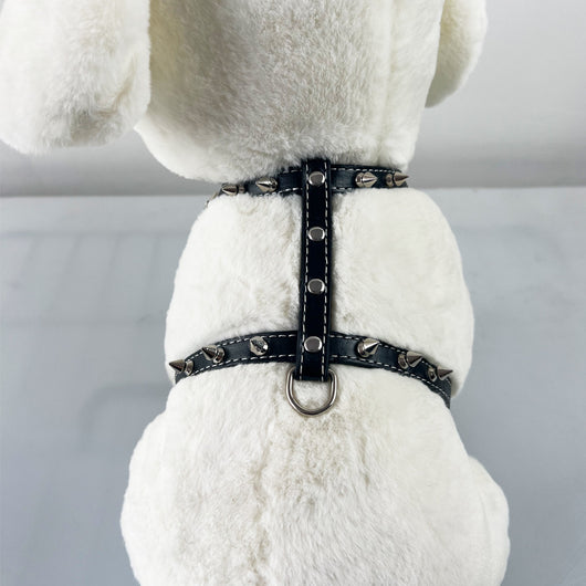 Arnés de Cuero con Tachuelas para Perros Pequeños - Chaleco Protector Negro - Image 21