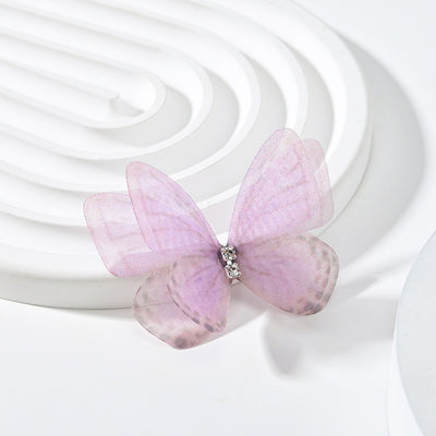 Diadema Tocado Mariposa con Malla Floral Doble Capa Diamante - Image 19