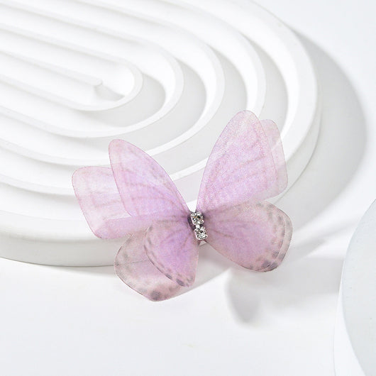 Diadema Tocado Mariposa con Malla Floral Doble Capa Diamante - Image 19