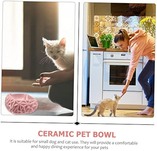 Comedero Cerámico para Gatos y Perros con Diseño Nido - Cuenco Adorable Rosa para Mascotas - Image 12