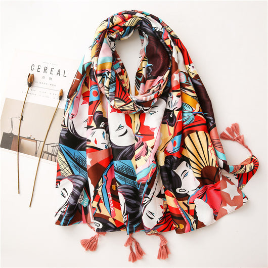 Pañuelo Floral Turístico para Mujer - Diseño Vacacional - Image 7