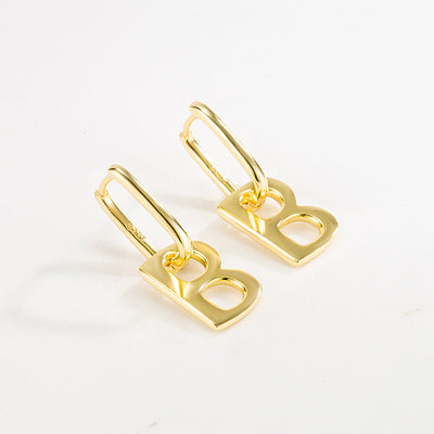 Aretes Letra B Vintage Estilo Cold Wind - Image 5