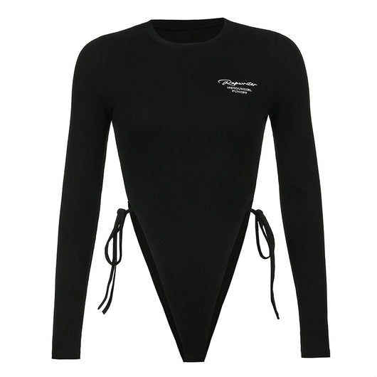 Blusa Ajustada de Manga Larga con Cintura Anudada y Estampado de Letras - Image 12