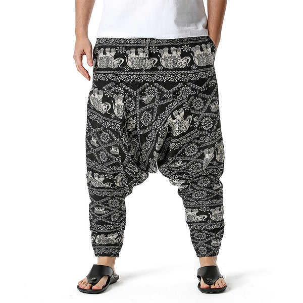 Pantalones Harem Bohemios de Algodón para Yoga y Relajación