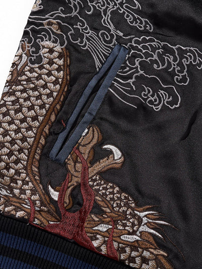 Chaqueta Beisbolera Casual para Hombre con Dragón Divino Bordado - Image 8