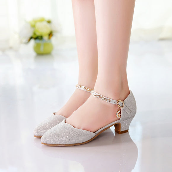 Sandalias Princesa de Tacón Alto con Punta Afilada para Niñas - Colección Otoño