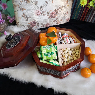 Bandeja de Frutas de Madera con Diseño Prismático - Caja de Dulces Auspiciosa de Ocho Tesoros - Image 12
