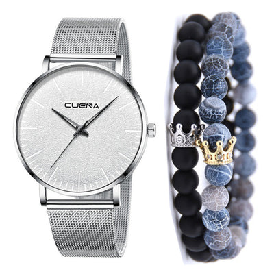Juego de 3 Relojes de Pulsera Malla Metálica para Hombre - Estilo Ejecutivo - Image 3