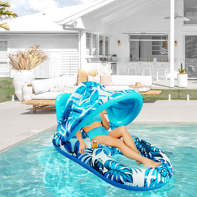 Colchoneta Flotante Reclinable para Piscina y Playa