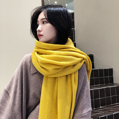 Bufanda de Lana Tejida Pura Color - Cálida y Elegante para Otoño e Invierno - Image 18