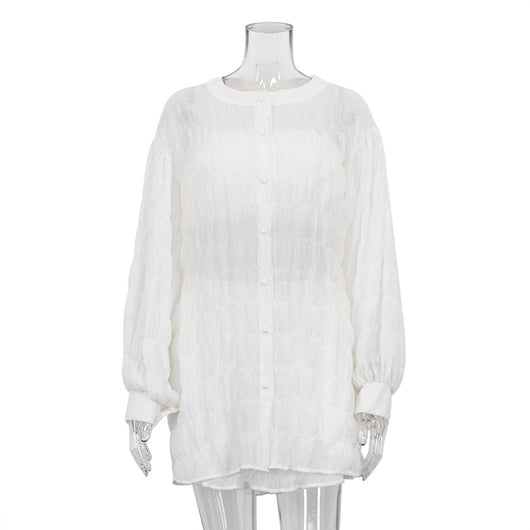 Conjunto de 3 Piezas: Blusa Suelta Manga Larga, Short Cintura Alta - Image 37