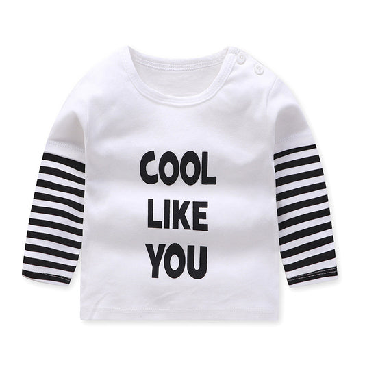 Remera Infantil de Algodón Cuello Redondo con Mangas Raglan