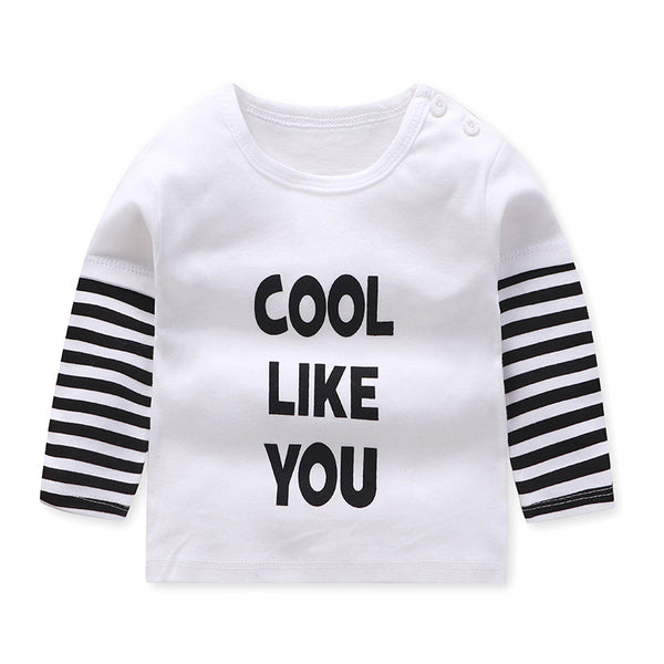 Remera Infantil de Algodón Cuello Redondo con Mangas Raglan