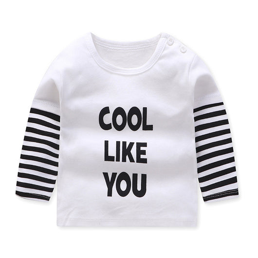 Remera Infantil de Algodón Cuello Redondo con Mangas Raglan