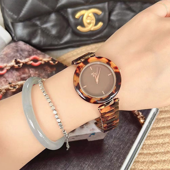 Reloj Retro para Mujer con Ámbar Hawksbill - Estilo Vintage de Alta Gama
