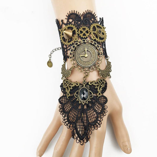 Pulsera Vintage de Encaje con Reloj Steampunk para Mujer - Image 2