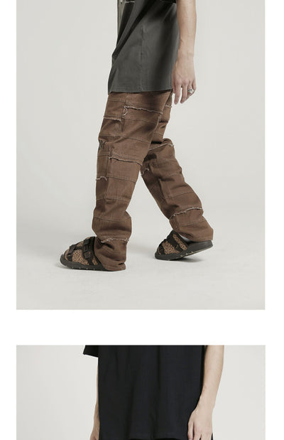 Jeans Rectos Estilo Hip-hop Europeo y Americano con Capas - Image 8