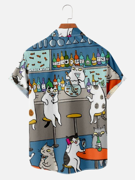 Camisa Suelta Estampado Tropical para Hombre - Manga Corta Verano - Image 8