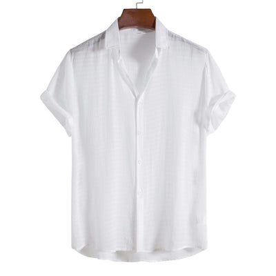 Camisa Manga Corta Cuadros Oscuros para Hombre - Image 22