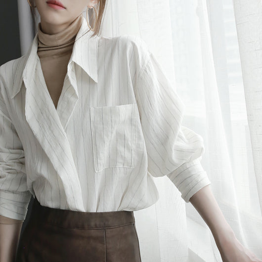 Cardigan Rayado con Botones - Blusa Suelta y Cómoda