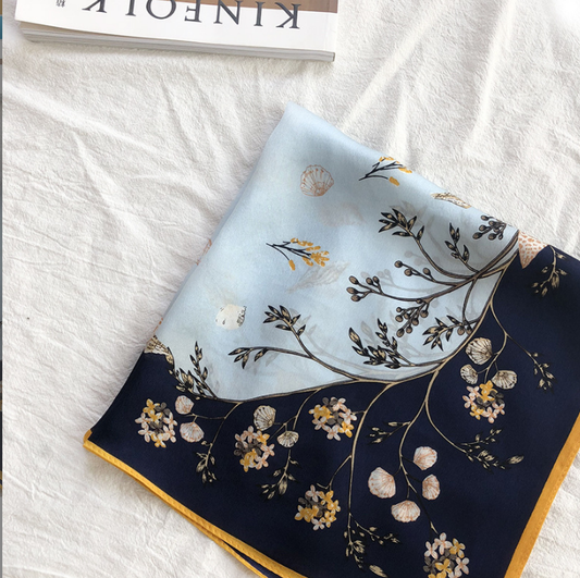 Pañuelo de Seda Floral para Mujer - Diseño Elegante y Versátil