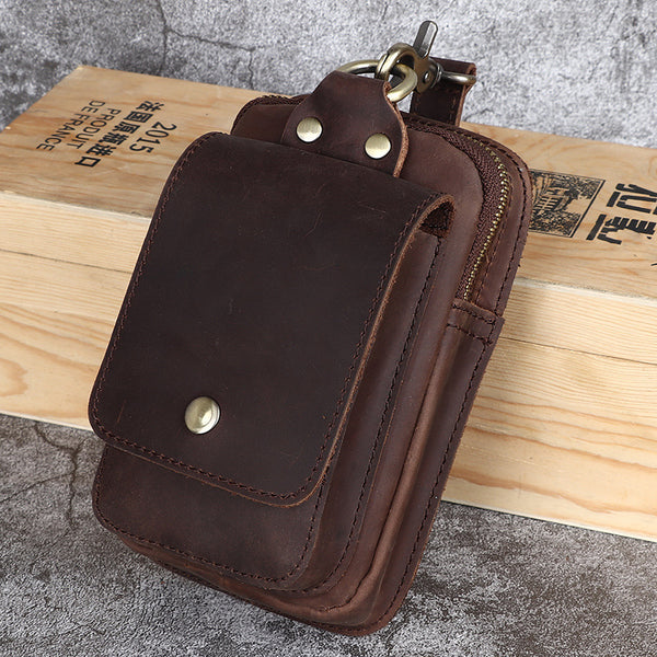 Bolsa de Cintura en Cuero Crazy Horse - Cartera Funcional para Hombre