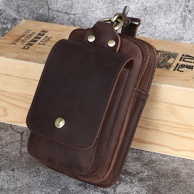 Bolsa de Cintura en Cuero Crazy Horse - Cartera Funcional para Hombre