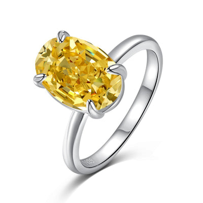 Anillo de Plata con Diamante Ovalado Grande para Mujer - Image 7