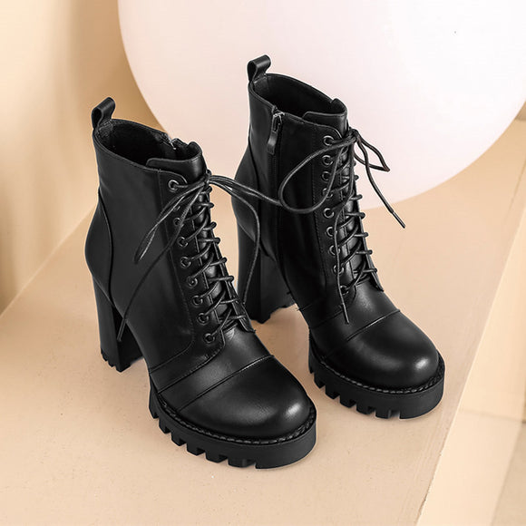 Botines para Mujer Tacón Grueso Primavera Otoño