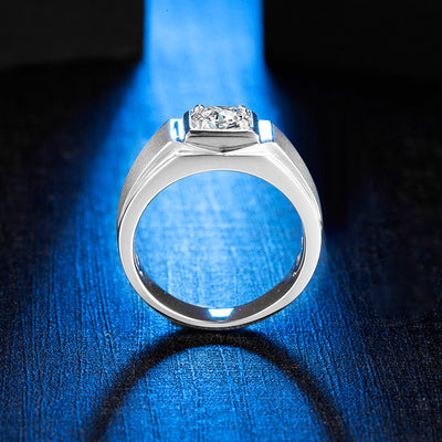 Anillo de Hombre Solitario Moissanita Elegante y Minimalista - Image 9
