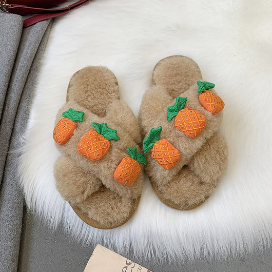 Pantuflas de Invierno para Mujer con Peluche de Cordero y Suela Antideslizante - Image 3