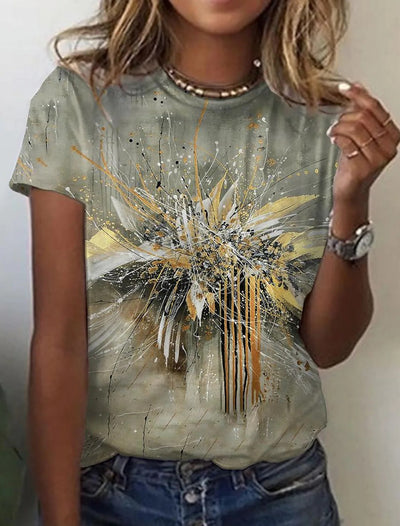 Blusa Retro Abstracta con Estampado Europeo Moderno - Image 6