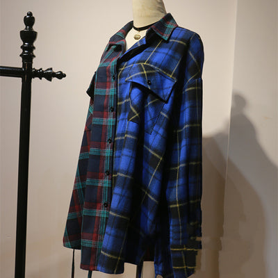 Camisa Casual Patchwork Cuadros para Hombre y Mujer - Image 10