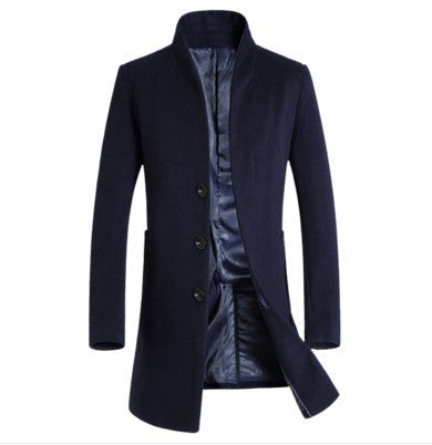 Abrigo de Lana Casual con Cuello de Pie para Hombre - Image 12