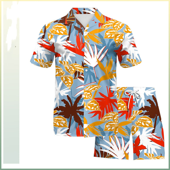Shorts Playero Hombre con Malla Interior y Estampado Digital