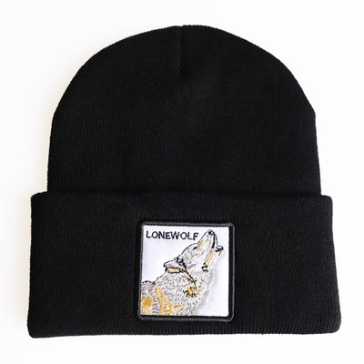 Gorro de Lana Tejido con Bordados de Animales para Invierno - Image 25