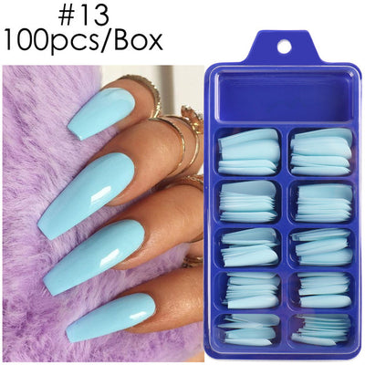Uñas Postizas de Pasta Completa con Durabilidad Extendida - Acabado Ballet Azul - Image 27