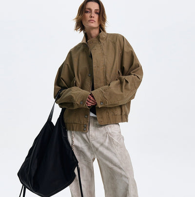 Chaqueta de Cuero Estilo Barn Americana con Bloque de Colores - Image 13