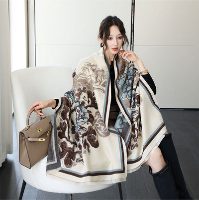Bufanda de Cachemira Elegante Estilo Nacional Reversible Jacquard Doble Cara - Image 27