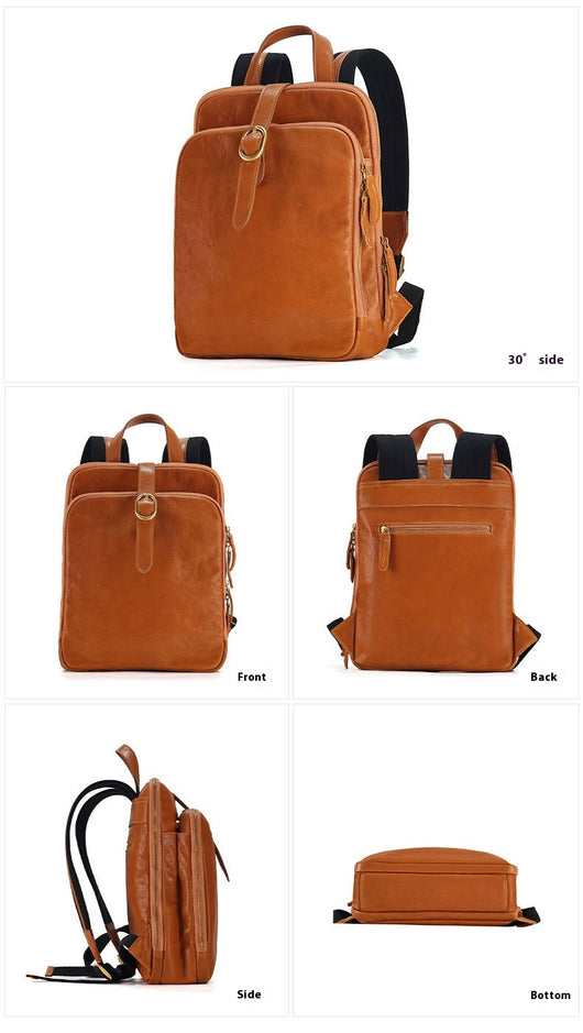 Mochila de Cuero Genuino Retro Laminado - Image 10