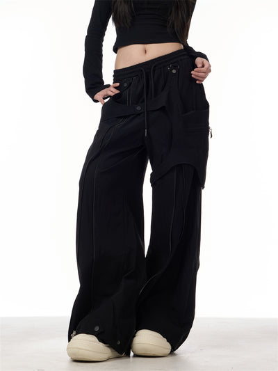 Pantalones Anchos de Patchwork para Mujer - Diseño Casual y Versátil - Image 14