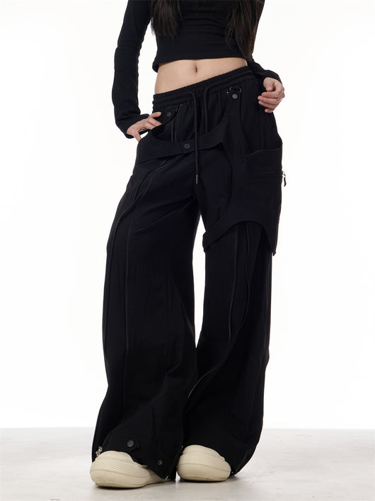 Pantalones Anchos de Patchwork para Mujer - Diseño Casual y Versátil - Image 14
