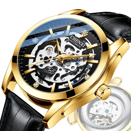 Reloj Automático para Hombre con Correa de Cuero, Esfera Hueca y Luminoso - Image 10